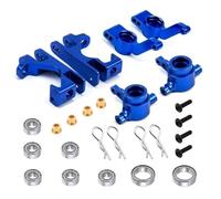 QOAKSDY RC Accesorios para Traxxas para Slash 4X4 HQ727 1/10 RC Car Parts Bloque De Dirección Metal Ruedas Soporte Eje Muñón para Cubo C con Cojinete Bolas(Blue)