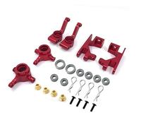 QOAKSDY RC Accesorios para Traxxas para Slash 4X4 HQ727 1/10 RC Car Parts Bloque De Dirección Metal Ruedas Soporte Eje Muñón para Cubo C con Cojinete Bolas(Red)