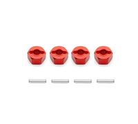 QOAKSDY RC Accesorios para Traxxas para Slash 4x4 para MJX H16 16207 1/10 RC Piezas De Mejora Rueda Aluminio 12mm Adaptador para Cubo Hexagonal Espesor Montaje 7mm(Red)