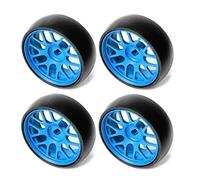 QOAKSDY RC Accesorios para Wltoys 284131 K969 K979 K989 para Kyosho para Mini-Z 1/28 RC Car Parts 26.5Mm Hard Drift Metal Wheel Rim Tires Upgrade(Blue)