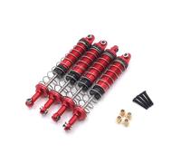 QOAKSDY RC Amortiguadores para MN para MN-999 1/10 Piezas De Coche RC, Actualización Metal, Externo Modificado para Amortiguador Hidráulico Resorte(Red)