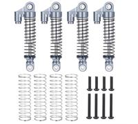 QOAKSDY RC Amortiguadores para TRX-4M para Bronco para Defender 1/18 RC Crawler Car Piezas 4 Amortiguadores De Aluminio Amortiguador Aceite Delantero Y Trasero(Silver)