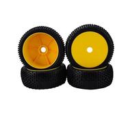 QOAKSDY RC Car Repuestos Kit para Losi para HPI para Kyosho MP9 1/8 RC Off-Road para Buggy Neumáticos De Goma Rueda Delantera Trasera Llanta Accesorios para 4 Piezas 17 Mm Hex(Yellow)
