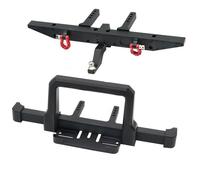 QOAKSDY RC Car Repuestos Kit para TRX-4 para Defender 1/10 RC, Parachoques Delantero De Metal con Trasero, Pieza Repuesto Mejorada(Black)