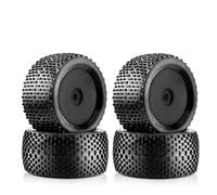 QOAKSDY RC Neumáticos Rueda para ARRMA para Redcat para Team para Losi para Kyosho para HPI 140 Mm 1/8 RC para Coche De Carreras Todoterreno Buggy Rueda Neumático Hexagonal 17(Black)