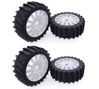 QOAKSDY RC Neumáticos Rueda para Arrma para Traxxas para Redcat para Team para Losi para HPI para HSP para Baja 1/8 RC Car Neumático De Rueda Paleta para Arena Y Nieve 120 Mm(White)
