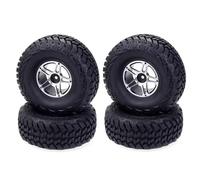 QOAKSDY RC Neumáticos Rueda para Axial SCX10 90046 AXI03007 para TRAXXAS TRX4 Juego De 4 Llantas Goma Metal 1,9 Pulgadas 1/10 RC Crawler Car Parts