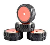 QOAKSDY RC Neumáticos Rueda para Nitro para HPI para HSP para Kyosho para ZD para Hongnuo 4WD 4 Piezas 112 Mm Todoterreno Neumáticos De para Buggy Rueda 1/8 RC para Coche Carreras(Red)