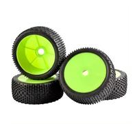 QOAKSDY RC Neumáticos Rueda para Nitro para HPI para HSP para Kyosho para ZD para Hongnuo 4WD 4 Piezas 112 Mm Todoterreno Neumáticos De para Buggy Rueda 1/8 RC para Coche Carreras(Green)