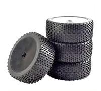 QOAKSDY RC Neumáticos Rueda para Nitro para HPI para HSP para Kyosho para ZD para Hongnuo 4WD 4 Piezas 112 Mm Todoterreno Neumáticos De para Buggy Rueda 1/8 RC para Coche Carreras(Black)