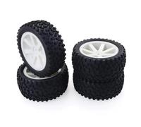 QOAKSDY RC Neumáticos Rueda para Redcat para HSP para HPI para Traxxas para Losi para VRX para LRP para Buggy 4 Piezas 1/10 RC Car Neumáticos De Goma Ruedas Plástico(White)