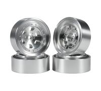 QOAKSDY RC Neumáticos Rueda para TRX4-M para Bronco para Defender FCX24 SCX24 AX24 Llantas Beadlock Que Se Adaptan A Neumáticos TRX4M para Actualización De Orugas RC 1/18(Silver)