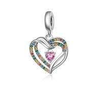 QOAUPO 925 Sterling Silver Charm Pendant for Women, compatible with European bracelets and necklaces, perfect for women and girls.