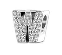 QOAUPO Women's Charm A-Z 925 Silver, for European Bracelets & Necklaces - Ideal for Valentine's Day or Birthday, Plata de ley, No aplicable