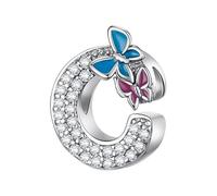 QOAUPO Women's Charm A-Z, 925 Silver, for European Bracelets & Necklaces - ideal for Valentine's Day or Birthday.C