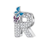 QOAUPO Women's Charm A-Z, 925 Silver, for European Bracelets & Necklaces - ideal for Valentine's Day or Birthday.R