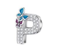QOAUPO Women's Charm A-Z, 925 Silver, for European Bracelets & Necklaces - ideal for Valentine's Day or Birthday.P