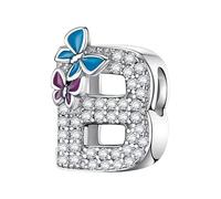 QOAUPO Women's Charm A-Z, 925 Silver, for European Bracelets & Necklaces - ideal for Valentine's Day or Birthday.B