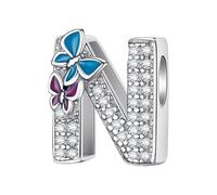 QOAUPO Women's Charm A-Z, 925 Silver, for European Bracelets & Necklaces - ideal for Valentine's Day or Birthday.N