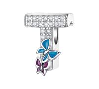 QOAUPO Women's Charm A-Z, 925 Silver, for European Bracelets & Necklaces - ideal for Valentine's Day or Birthday.T