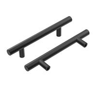Qobobo 10 Piezas Tiradores Cocina Negro 127mm Tiradores Armario Acero Inoxidable Tiradores Cajones Tirador Tiradores para Cajones Cocina Muebles Puerta Baño 76 * 127 * 32mm