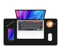 Qobobo Alfombrilla Escritorio Tapete Escritorio de Oficina Hecho Cuero PVC Desk Mat 80x40cm Protector Mesa Escritorio Tapete Gaming Alfombra Raton Ordenador Negro