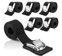 Qobobo Cinchas de Amarre Pequeñas 6 Piezas Eslinga de Amarre Correa de Amarre Cinturón de Amarre con Hebilla 1m Capacidad de Carga 250 kg para Equipaje Surf Bicicleta vehículos Negro