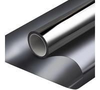Qobobo Vinilo Espejo para Ventanas Anti Sol 60 x 200 cm Vinilos para Cristales Window Film Ventana Privacidad Vinilo Adhesivo Cristal Pelicula Aislante Termico Ventanas Plateado Negro