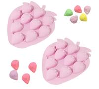QOCUILC 2 moldes de silicona para hornear, Molde de fresa, Moldes de cubitos de hielo, Moldes de goma, Moldes de silicona para chocolate