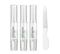QOCUILC 3 Pcs Nail Care Pen,reparador de uñas dañadas,Incluye Lima,Aceite Cutículas Uñas, Endurecedor Uñas,Fortalecedor de Uñas,Resultados Visibles