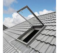 qodxcrfv Claraboya de Techo de Salida, Ventana de tejado con Marco de Aluminio Ajustable y Vidrio Templado, Impermeable con Aislamiento Térmico y Acústico para Ático, Sótano, Solarium (68×88cm)