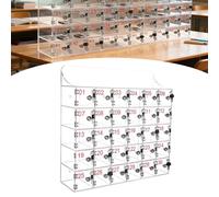 qodxcrfv Organizador Acrílico para Móviles con Cerradura y Llave, Taquilla Montada en Pared para Aula, Oficina o Gimnasio, Almacenamiento Seguro para Teléfonos y Objetos Personales - 30 Ranuras