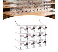 qodxcrfv Organizador Acrílico para Móviles con Cerradura y Llave, Taquilla Montada en Pared para Aula, Oficina o Gimnasio, Almacenamiento Seguro para Teléfonos y Objetos Personales - 12 Ranuras