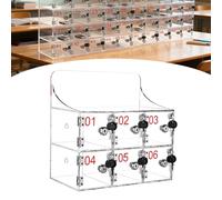 qodxcrfv Organizador Acrílico para Móviles con Cerradura y Llave, Taquilla Montada en Pared para Aula, Oficina o Gimnasio, Almacenamiento Seguro para Teléfonos y Objetos Personales - 6 Ranuras
