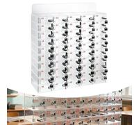 qodxcrfv Organizador Acrílico para Móviles con Cerradura y Llave, Taquilla Montada en Pared para Aula, Oficina o Gimnasio, Almacenamiento Seguro para Teléfonos y Objetos Personales - 50 Ranuras