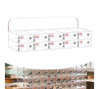 qodxcrfv Organizador Acrílico para Móviles con Cerradura y Llave, Taquilla Montada en Pared para Aula, Oficina o Gimnasio, Almacenamiento Seguro para Teléfonos y Objetos Personales - 10 Ranuras