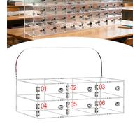 qodxcrfv Organizador Acrílico para Móviles con Cerradura y Llave, Taquilla Montada en Pared para Aula, Oficina o Gimnasio, Almacenamiento Seguro para Teléfonos y Objetos Personales - 6 Ranuras