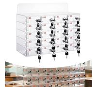 qodxcrfv Organizador Acrílico para Móviles con Cerradura y Llave, Taquilla Montada en Pared para Aula, Oficina o Gimnasio, Almacenamiento Seguro para Teléfonos y Objetos Personales - 20 Ranuras