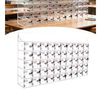 qodxcrfv Organizador Acrílico para Móviles con Cerradura y Llave, Taquilla Montada en Pared para Aula, Oficina o Gimnasio, Almacenamiento Seguro para Teléfonos y Objetos Personales - 50 Ranuras