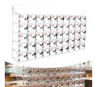qodxcrfv Organizador Acrílico para Móviles con Cerradura y Llave, Taquilla Montada en Pared para Aula, Oficina o Gimnasio, Almacenamiento Seguro para Teléfonos y Objetos Personales - 50 Ranuras