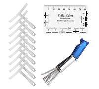 Qoekacy 9 Piezas Medidor de Radio de Cadena Inferior+Herramienta de Calibre de Regla de AccióN de Cuerda+Conjunto de Archivos de Tuercas de SillíN Puente Guitarra Accesorios ReparacióN