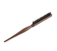 Qoekacy - Cepillo de pelo para el pelo de jabalí natural, peine esponjoso peluquero, color madera