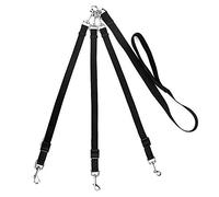 Qoekacy Correa de Perro de 3 VíAs, Acoplador Ajustable de Nylon Sin Enredos 3 en 1 Desmontable Correas de de de Mascota MúLtiple (Negro)