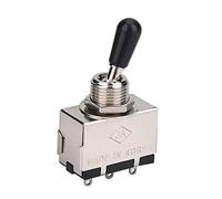 Qoekacy Interruptor de Palanca de 3 Vías Para Guitarra 1Pc, Selector de Metal Cerrado de 3 Vías Con Perilla de Punta Negra Pieza de Repuesto Para Guitarra Eléctrica Estilo Lp