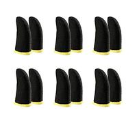 Qoekacy Mangas de Dedo de Fibra de Carbono de 18 para Juegos MóViles Mangas de Dedo de Pantalla de Contacto Negro y Amarillo (12 Piezas)