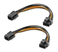 Qoekacy - Paquete de 2 tarjetas gráficas (6 pines, 8 pines, cable de alimentación, adaptador PCIe (cable de potencia de tarjeta gráfica de vídeo GPU) 7,8 pulgadas