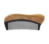 Qoekacy Peine para el cabello de madera de verde natural, sin estática, madera fina de dientes, peine de cuerno de búfalo negro (madera de verde)
