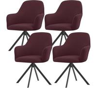 QOEUIUJ 【2/4/6 Unidades】 Fundas for Sillas de Comedor con Brazos, Cubiertas Protectoras Impermeables y Elásticas - Incluye Fundas for el Respaldo y los Brazos, Diseño Nórdico Moderno(Café,4PCS)