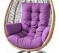 QOEUIUJ Cojín de Silla de Hamaca, Colgante Huevo Cojines, Columpio Silla Cojín Respaldo con Reposabrazos for Patio Jardín(Purple)
