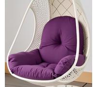 QOEUIUJ Cojín for Silla Forma de Huevo con reposabrazos y Respaldo for sillón Colgante ratán, Integrado, Varias Opciones de Color, Apto for Jardines Exteriores, Columpios Interiores, sofás(Purple)